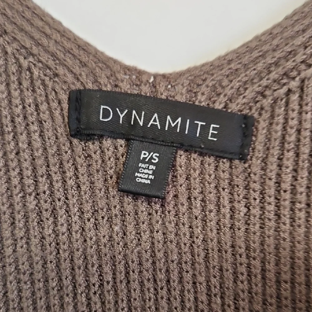 Dynamite Army Green Taupe Ribbed Knit Tank Dress - Picture 2 of 3